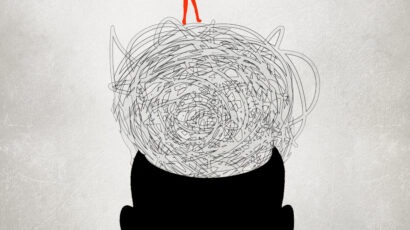 Equilibrist walking on muddled thoughts- Digital Illustration