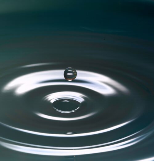 water droplet causing ripples